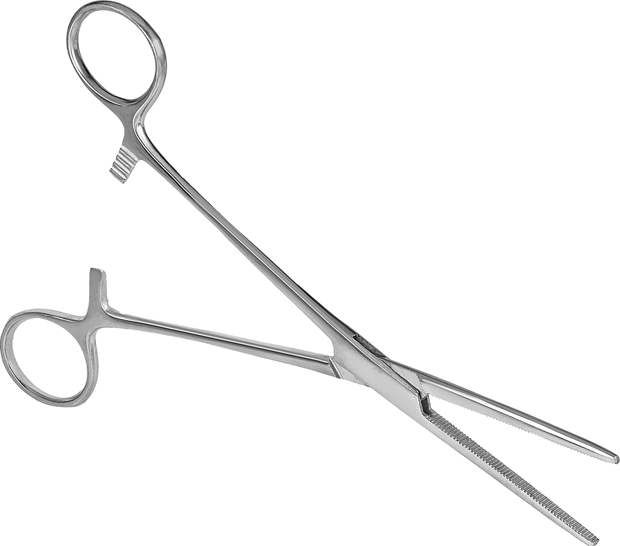 Kilitli Hemostat, Düz Burunlu ve Düz Tutamaklı, Paslanmaz Çelik, 8" Toplam Uzunluk