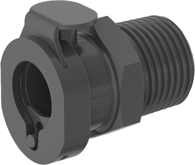 Yiyecek ve İçecek için Hızlı Bağlantı Kesme Boru Bağlantısı, Kapatma Valfli Soket, 3/8 Kaplin Boyutu x 3/8 NPT Erkek