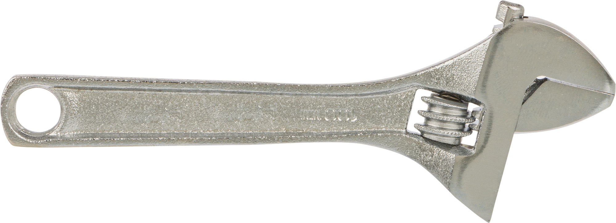 Krom Kaplı Çelik Ayarlanabilir Anahtar, Düz Tutamak, 4-1/4" Toplam Uzunluk, 11/16" Maksimum Çene Kapasitesi