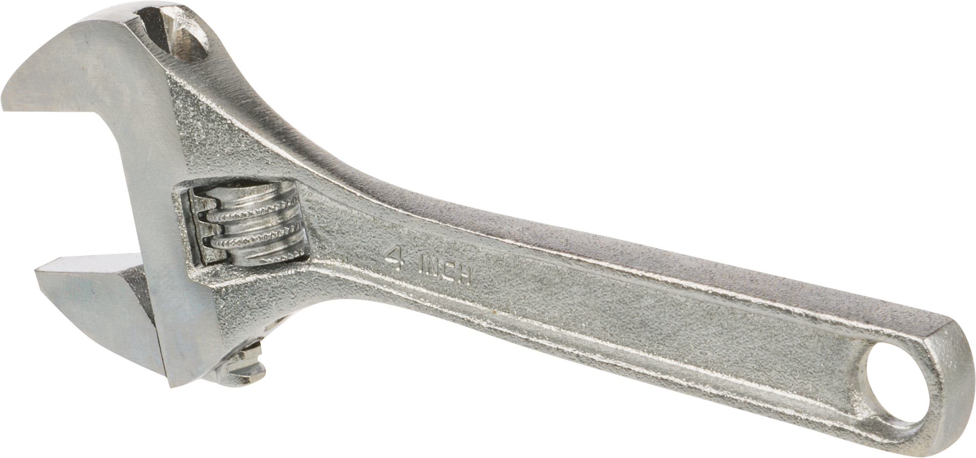 Krom Kaplı Çelik Ayarlanabilir Anahtar, Düz Tutamak, 4-1/4" Toplam Uzunluk, 11/16" Maksimum Çene Kapasitesi