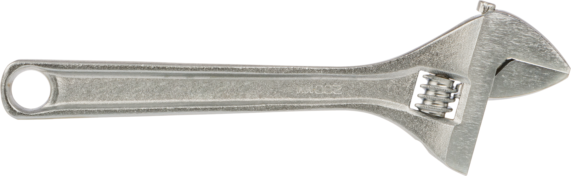 Krom Kaplı Çelik Ayarlanabilir Anahtar, Düz Tutamak, 8" Toplam Uzunluk, 1-3/16" Maksimum Çene Kapasitesi