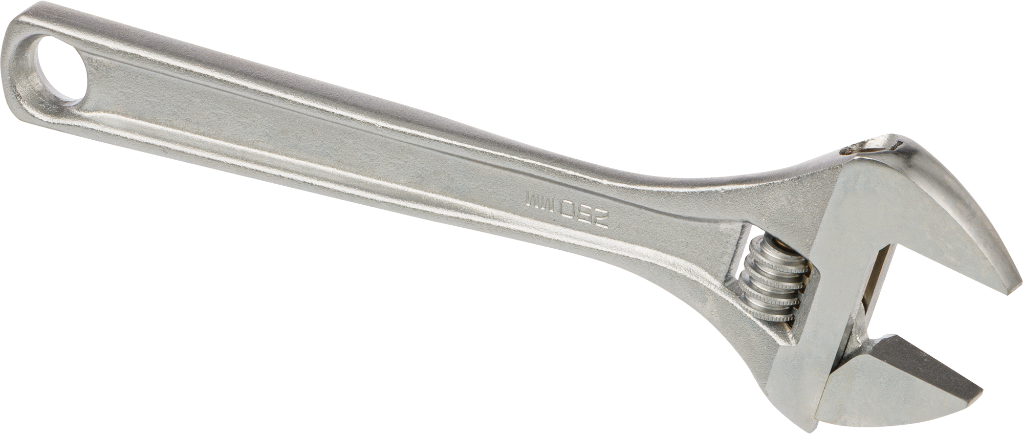 Krom Kaplı Çelik Ayarlanabilir Anahtar, Düz Tutamak, 10" Toplam Uzunluk, 1-3/8" Maksimum Çene Kapasitesi