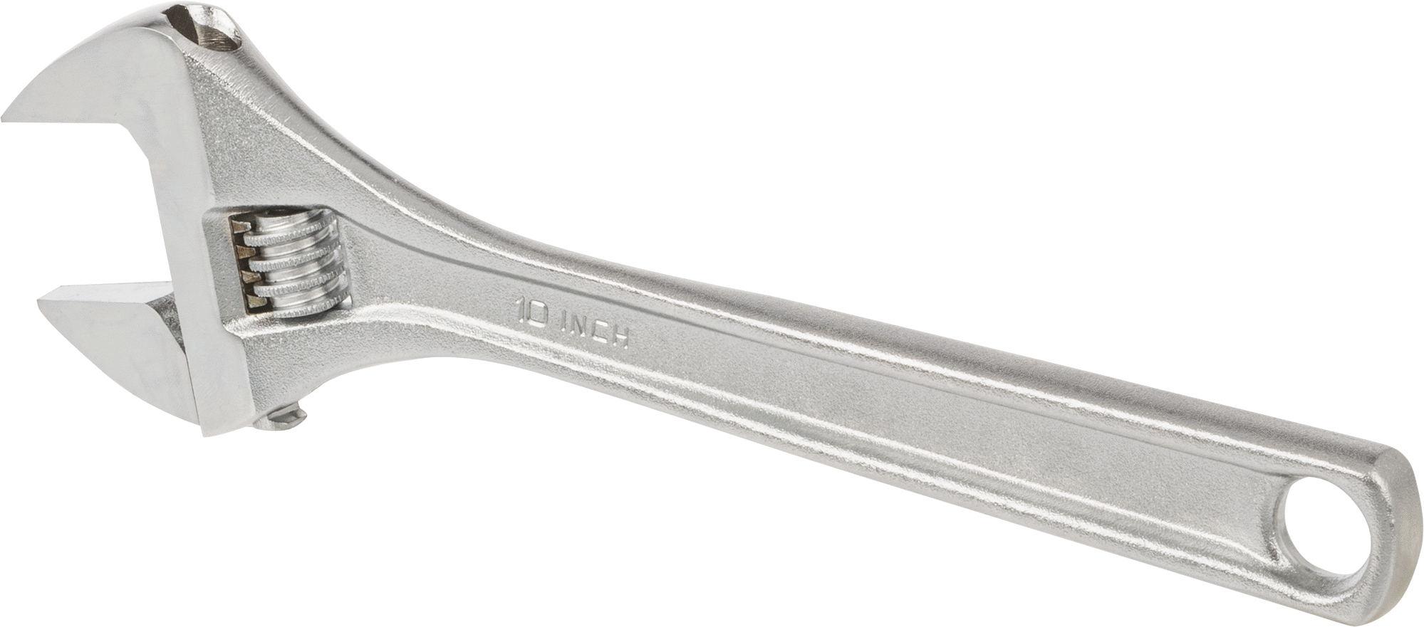 Krom Kaplı Çelik Ayarlanabilir Anahtar, Düz Tutamak, 10" Toplam Uzunluk, 1-3/8" Maksimum Çene Kapasitesi