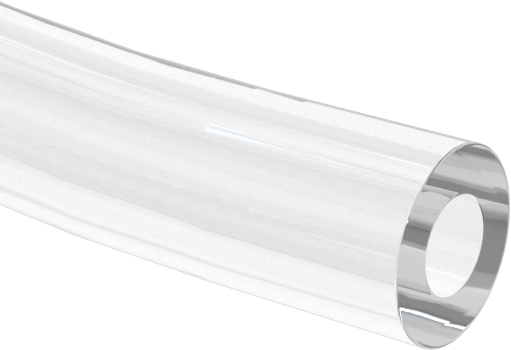 Aşınmaya Dayanıklı PVC/Poliüretan Şeffaf Boru, Yiyecek ve İçecek için, 1/8" ID, 1/4" OD