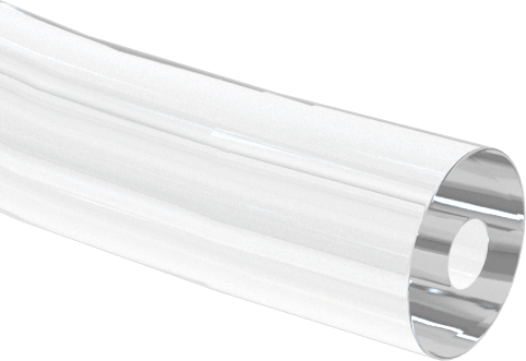 Aşınmaya Dayanıklı PVC/Poliüretan Şeffaf Boru, Yiyecek ve İçecek için, 1 mm ID, 3 mm OD