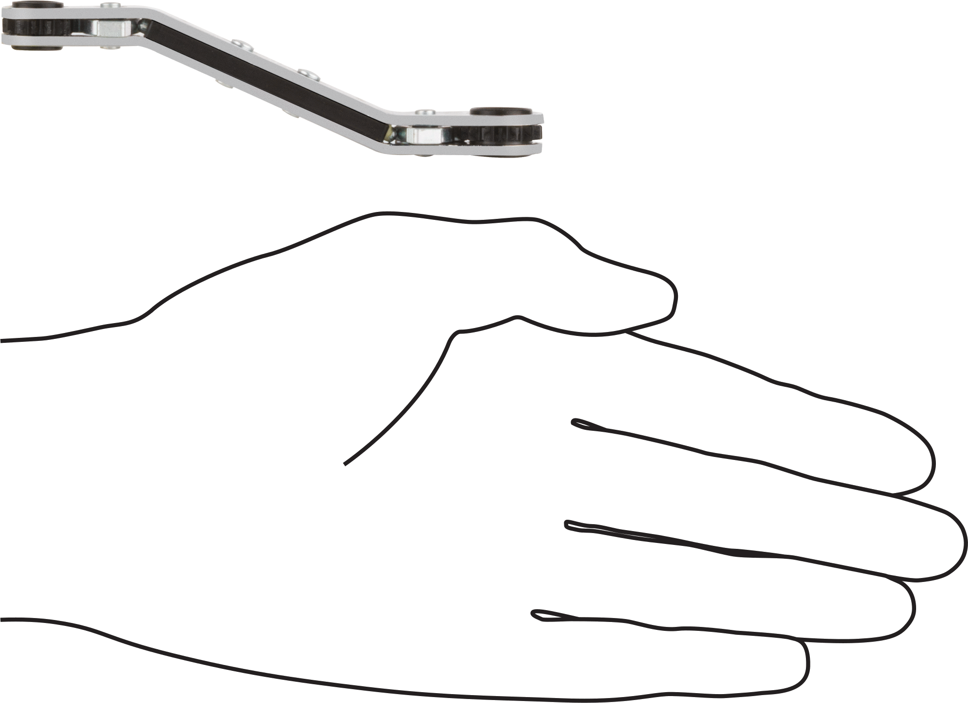 Derin Ofsetli Cırcırlı Çift Başlı Kutu Anahtarı, 6 Uçlu Açıklıklar, 1/4“ x 5/16” Boyut, 4-1/4" Toplam Uzunluk