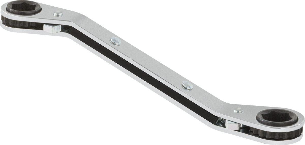 Derin Ofsetli Cırcırlı Çift Başlı Kutu Anahtarı, 6 Uçlu Açıklıklar, 3/8“ x 7/16” Boyut, 5-1/2" Toplam Uzunluk