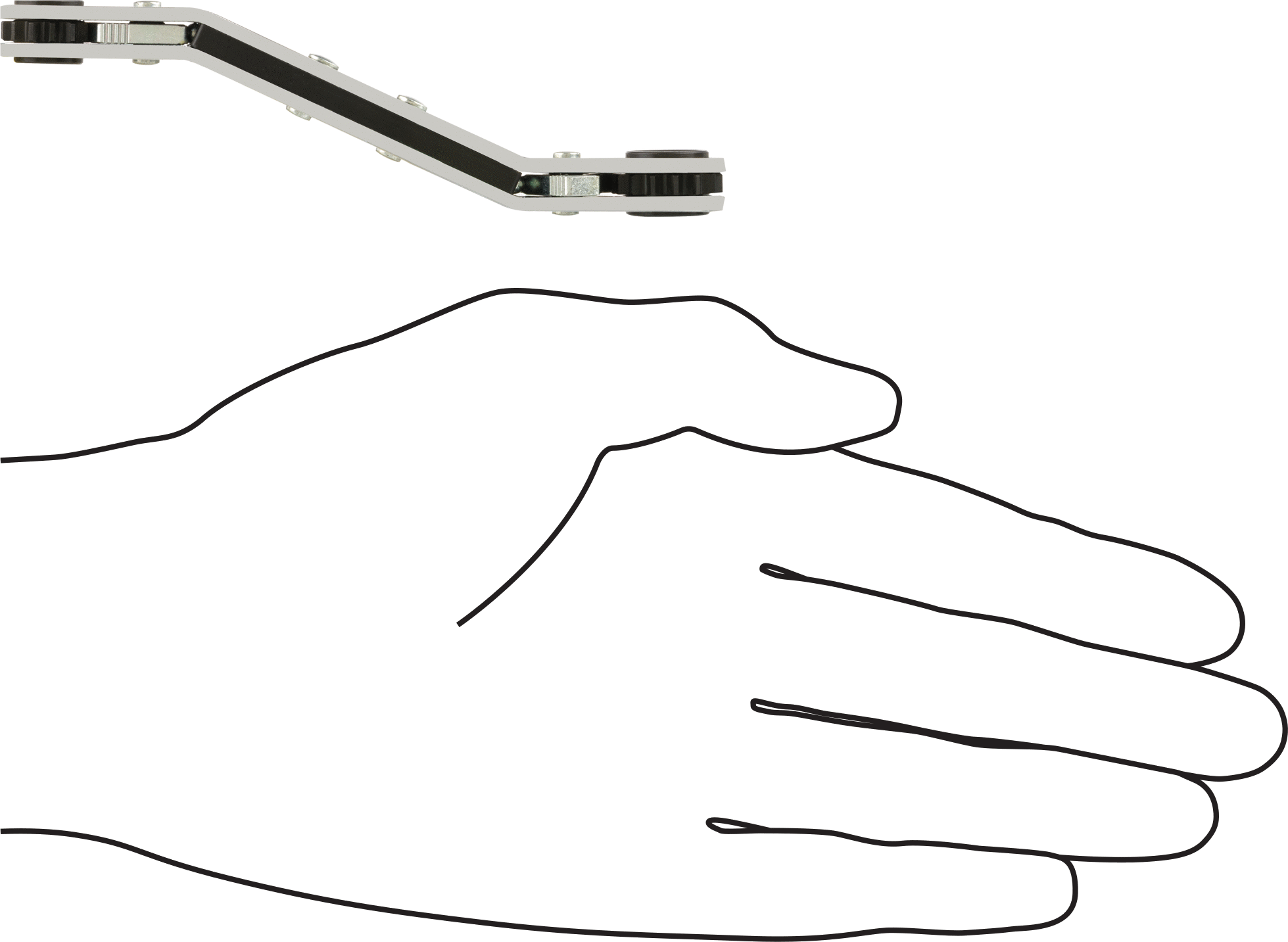 Derin Ofsetli Cırcırlı Çift Başlı Kutu Anahtarı, 12-Uçlu Açıklıklar, 1/4“ x 5/16” Boyut, 4-1/4" Toplam Uzunluk