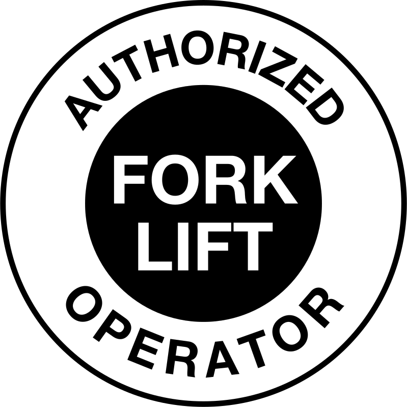 Baret Etiketleri, 2 inç Çap, (Yetkili Forklift Operatörü)