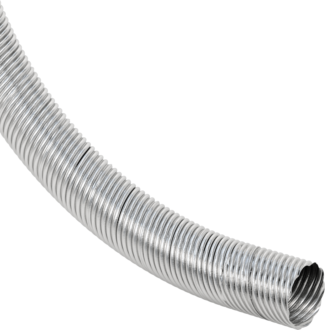 Bend-and-Stay Çok Esnek Alüminyum Kanal Hortumu, Dumanlar için, 4" ID, 4-3/8" OD