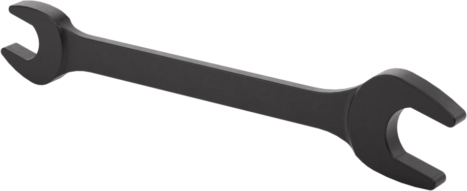 Siyah Oksit Çelik Çift Açık Uçlu Anahtar, Yuvarlak Açıklıklar ile, 3/8“ x 1/2” Boyut, 4-7/8" Toplam Uzunluk
