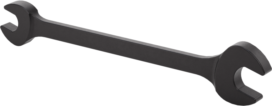 Siyah Oksit Çelik Çift Açık Uçlu Anahtar, Yuvarlak Açıklıklar ile, 1/4“ x 5/16” Boyut, 4" Toplam Uzunluk