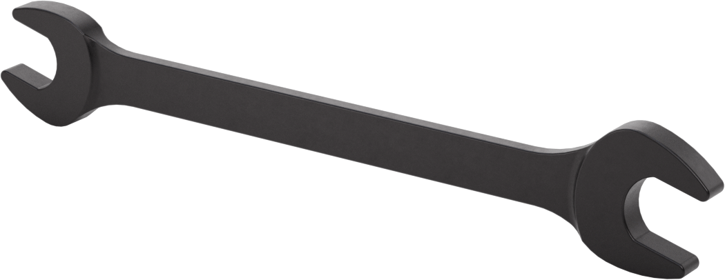 Siyah Oksit Çelik Çift Açık Uçlu Anahtar, Yuvarlak Açıklıklar ile, 9/16“ x 5/8” Boyut, 7-3/4" Toplam Uzunluk