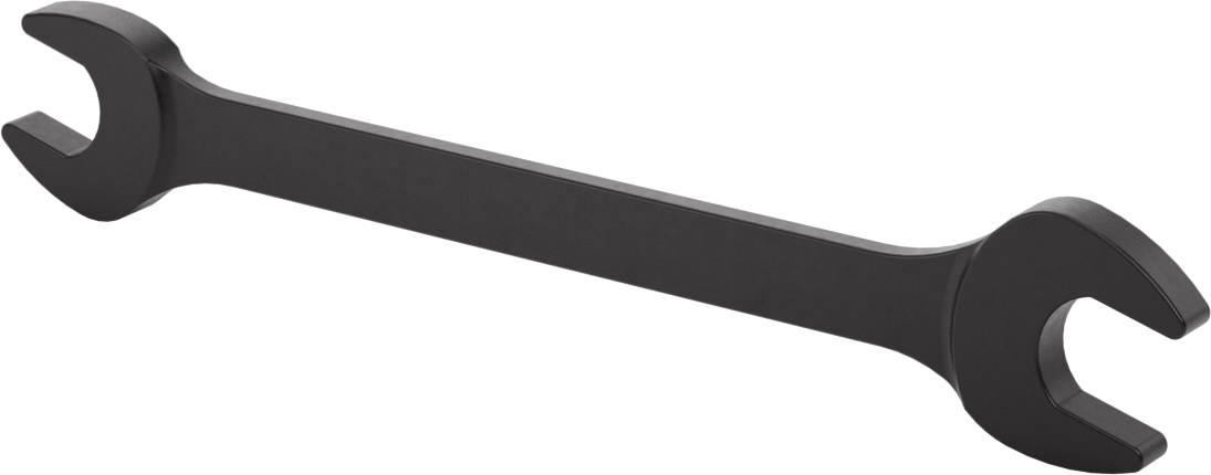 Siyah Oksit Çelik Çift Açık Uçlu Anahtar, Yuvarlak Açıklıklar ile, 11/16“ x 3/4” Boyut, 9" Toplam Uzunluk