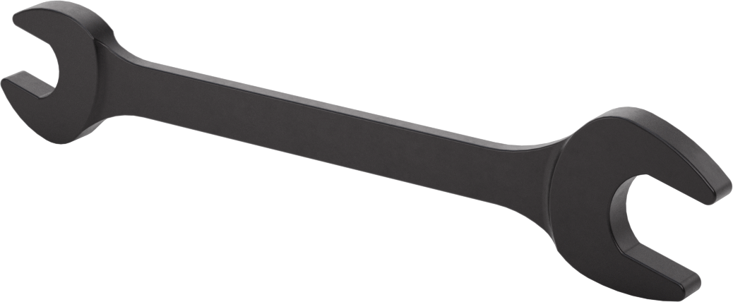 Siyah Oksit Çelik Çift Açık Uçlu Anahtar, Yuvarlak Açıklıklar ile, 9/16“ x 3/4” Boyut, 7-1/2" Toplam Uzunluk