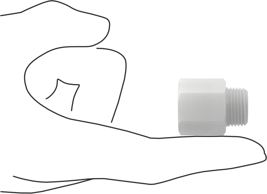 Gıda ve İçecek için Kimyasal Dirençli Boru Bağlantı Elemanı, PVDF, Düz Adaptör, 3/8 NPT Dişi x Erkek