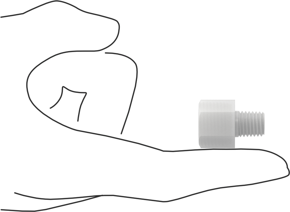 Gıda ve İçecek için Kimyasal Dirençli Boru Bağlantı Elemanı, PVDF, Redüksiyon Adaptörü, 1/4 NPT Dişi x 1/8 NPT Erkek