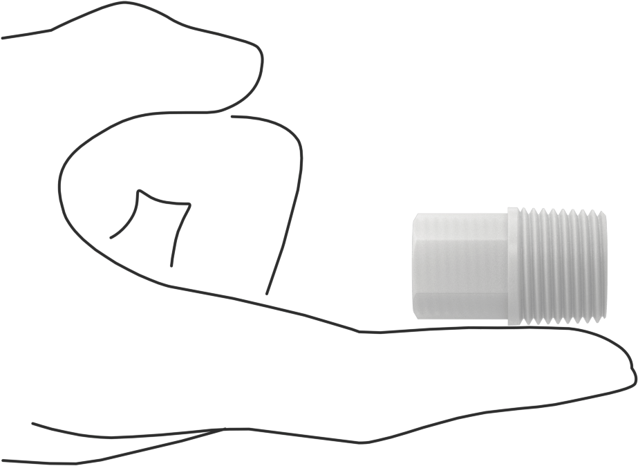 Gıda ve İçecek için Kimyasal Dirençli Boru Bağlantı Elemanı, PVDF, Redüksiyon Adaptörü, 1/4 NPT Dişi x 1/2 NPT Erkek