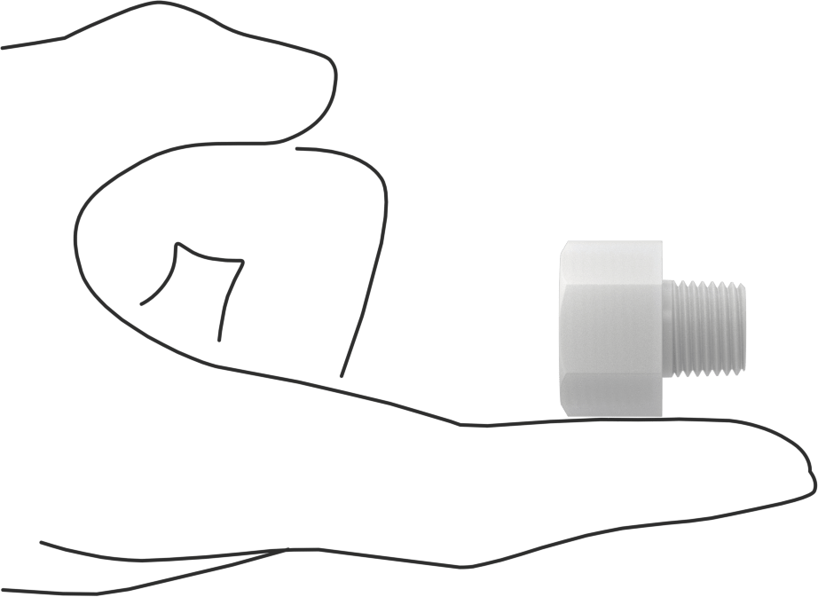 Gıda ve İçecek için Kimyasal Dirençli Boru Bağlantı Elemanı, PVDF, Redüksiyon Adaptörü, 3/8 NPT Dişi x 1/4 NPT Erkek