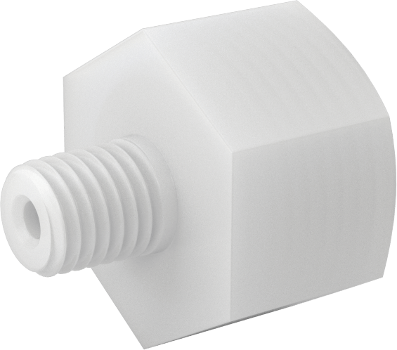 Gıda ve İçecek için Kimyasal Dirençli Boru Bağlantı Elemanı, PVDF, Redüksiyon Adaptörü, 1/2 NPT Dişi x 1/8 NPT Erkek