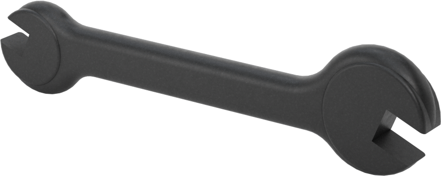 Siyah Oksit Çelik Çift Açık Uçlu Anahtar, Kare Açıklıklar ile, 1/4“ x 5/16” Boyut, 4-1/4" Toplam Uzunluk