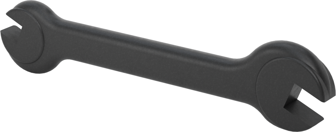 Siyah Oksit Çelik Çift Açık Uçlu Anahtar, Kare Açıklıklar ile, 1/2“ x 5/8” Boyut, 8-1/2" Toplam Uzunluk