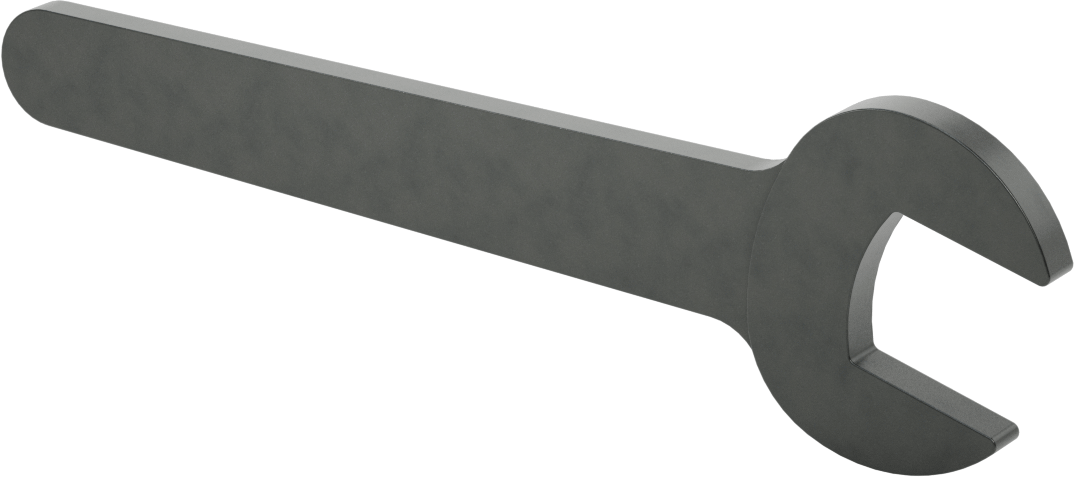 Sıkı Boşluklu Açık Uçlu Anahtar, 1-1/8" Boyut, 8-1/2" Toplam Uzunluk, Siyah Çelik