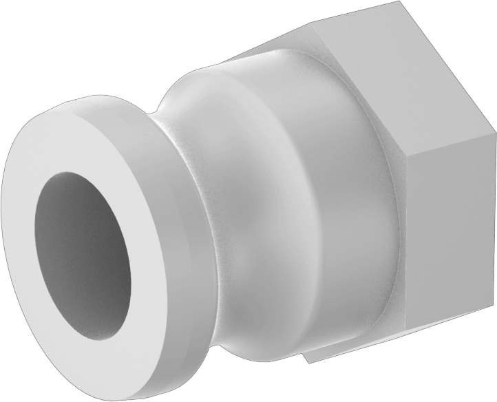 PVDF Kam ve Yivli Hortum Bağlantısı, Boyut 1, Plug, 1 NPT Dişi Uç