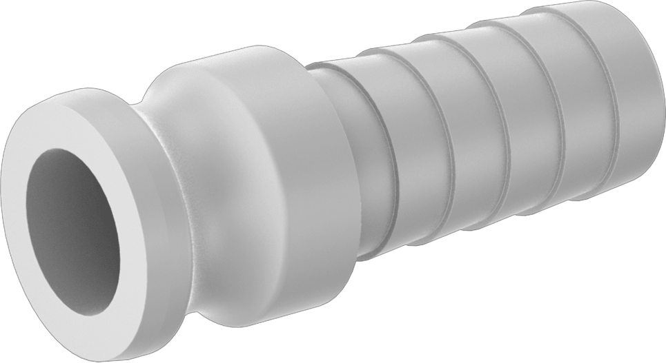 PVDF Kam ve Yivli Hortum Bağlantısı, Boyut 1, Plug, 1" Hortum İç Çapı