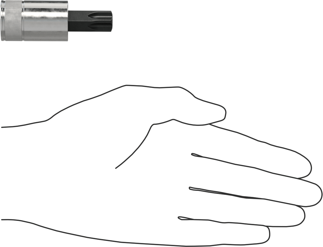 Kurcalamaya Dayanıklı Torx Uçlu Soket, 1/2" Kare Tahrik, T60 Boyutu