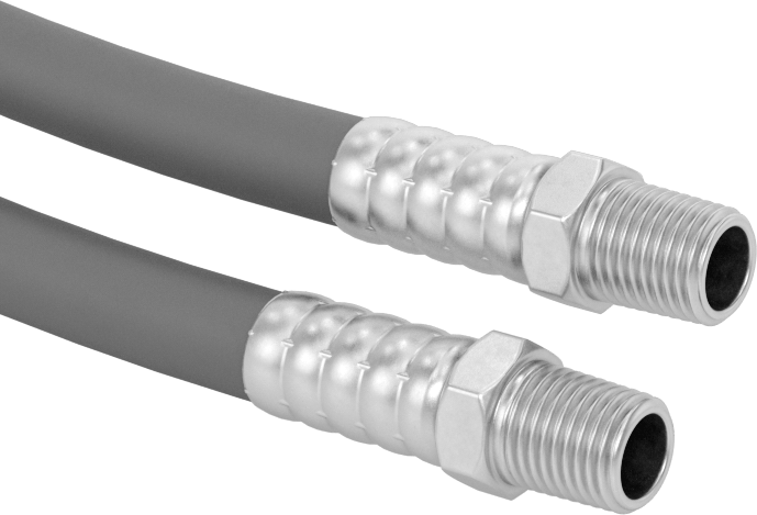 EPDM Kauçuk Hava Hortumu, 1/4 x 1/4 NPTF Pirinç Erkek Bağlantı Elemanları ile, 300 PSI