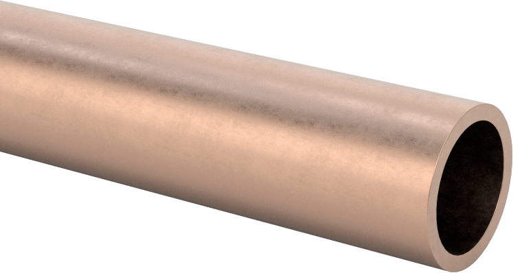 Denizcilik Sınıfı Bakır Nikel Boru, 0,049 inç Duvar Kalınlığı, 1/2" OD, 0.402" ID, 6 Fit Uzunluk