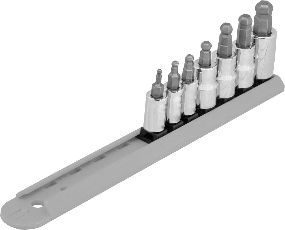 Bilyalı Uçlu Altıgen Uç Soketi, 7 Parça Set, 1/4“ ve 3/8” Kare Tahrik