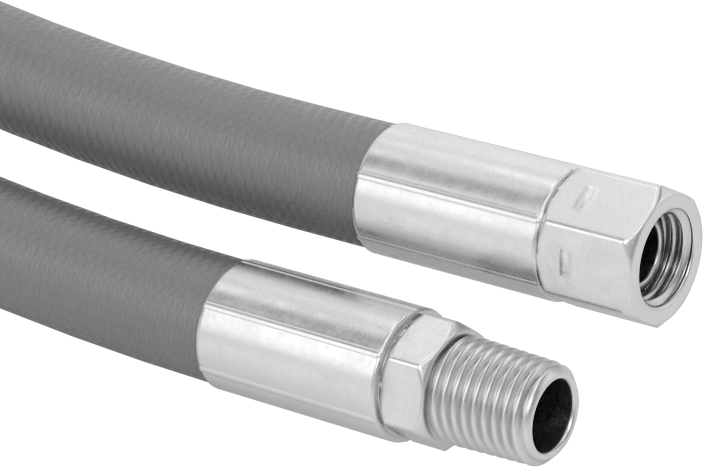 Hafif Hava Hortumu, 1/4 NPT Erkek x 1/4 NPSM Dişi Bağlantı Elemanları ile, 3/8" ID