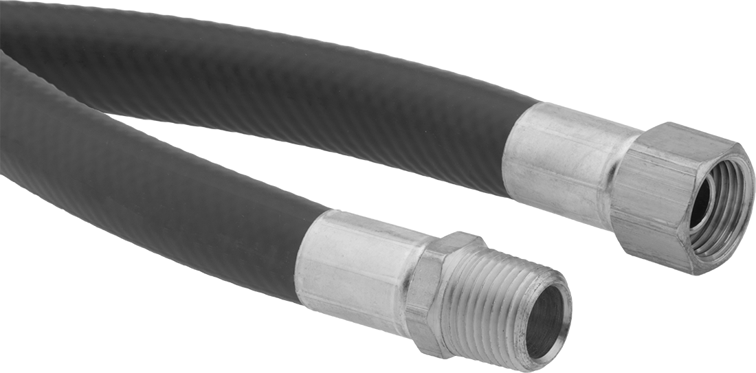 Hafif Hava Hortumu, 1/4 NPT Erkek x 1/4 NPSM Dişi Bağlantı Elemanları ile, 1/4" ID