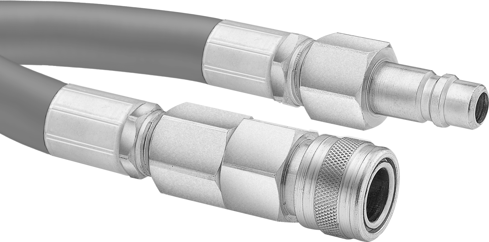 Hafif Hava Hortumu, Endüstriyel Hızlı Bağlantı Kesme Pirinç 1/4 Soket x Çelik 1/4 Plug, 1/4" ID