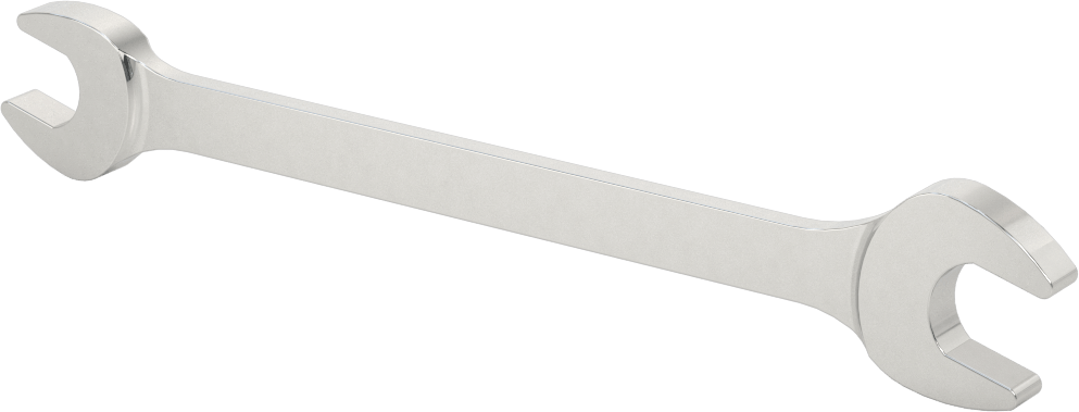 Krom Kaplı Çift Açık Uçlu Anahtar, Yuvarlak Açıklıklar ile, 7/16“ x 1/2” Boyut, 6-3/8" Toplam Uzunluk