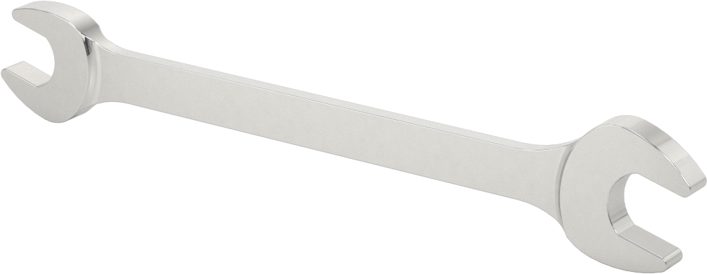 Krom Kaplı Çift Açık Uçlu Anahtar, Yuvarlak Açıklıklar ile, 1/2“ x 9/16” Boyut, 7" Toplam Uzunluk
