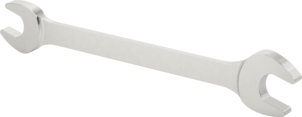 Krom Kaplı Çift Açık Uçlu Anahtar, Yuvarlak Açıklıklar ile, 9/16“ x 5/8” Boyut, 7-5/8" Toplam Uzunluk