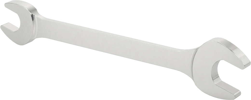 Krom Kaplı Çift Açık Uçlu Anahtar, Yuvarlak Açıklıklar ile, 9/16“ x 11/16” Boyut, 7-1/2" Toplam Uzunluk