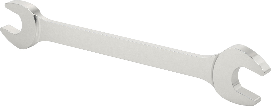 Krom Kaplı Çift Açık Uçlu Anahtar, Yuvarlak Açıklıklar ile, 5/8“ x 11/16” Boyut, 8-1/4" Toplam Uzunluk