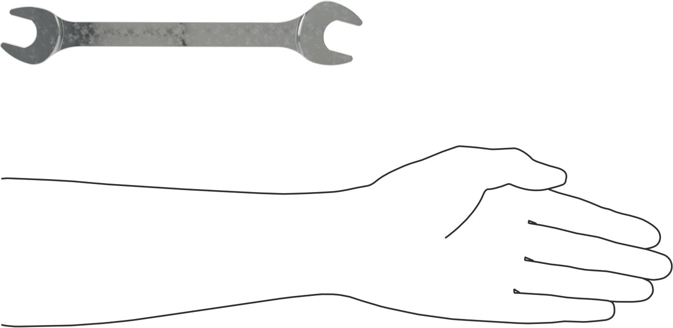 Krom Kaplı Çift Açık Uçlu Anahtar, Yuvarlak Açıklıklar ile, 11/16“ x 3/4” Boyut, 8-7/8" Toplam Uzunluk