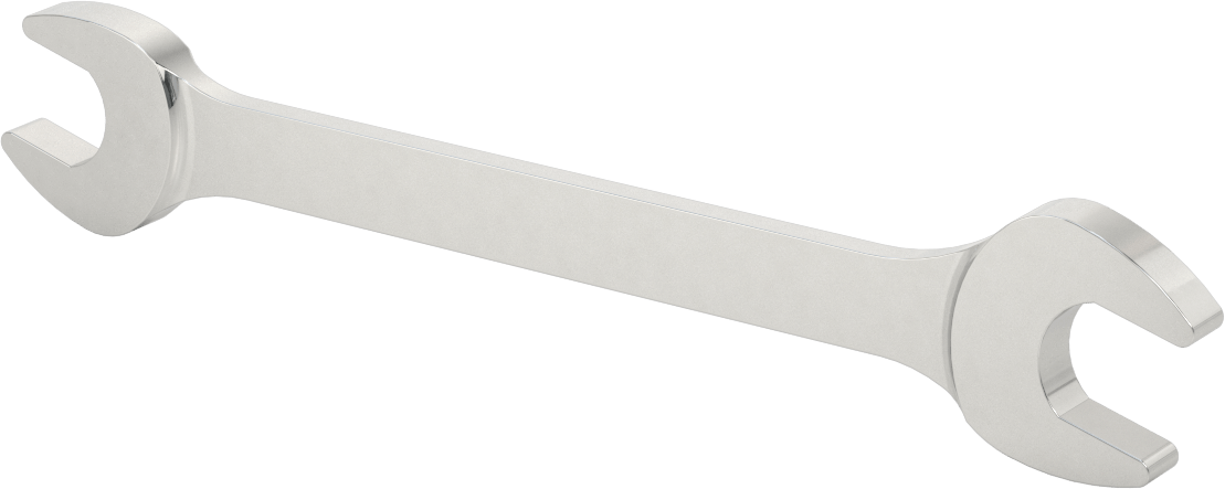 Krom Kaplı Çift Açık Uçlu Anahtar, Yuvarlak Açıklıklı, 3/4“ x 13/16” Boyut, 9-11/32" Toplam Uzunluk