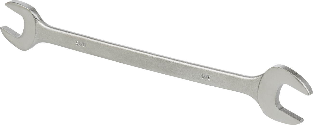 Dar Boşluklu Çift Açık Uçlu Anahtar, 11/16“ x 3/4” Boyut, 10" Toplam Uzunluk