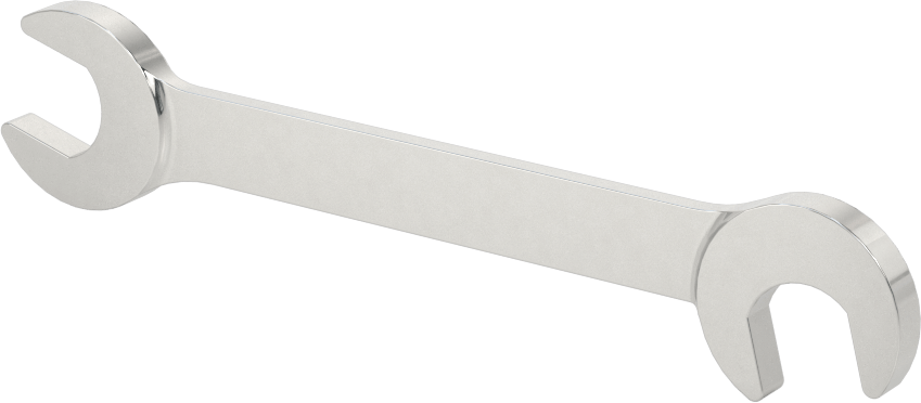 Dar Boşluklu Açılı Açık Uçlu Anahtar, 3/8" Boyut, 3-3/4" Toplam Uzunluk