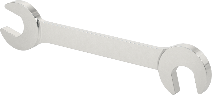 Dar Boşluklu Açılı Açık Uçlu Anahtar, 7/16" Boyut, 4-1/2" Toplam Uzunluk