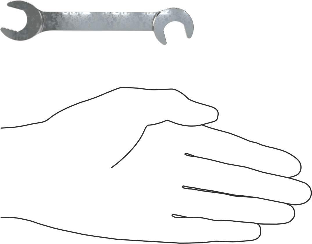 Dar Boşluklu Açılı Açık Uçlu Anahtar, 1/2" Boyut, 4-1/2" Toplam Uzunluk
