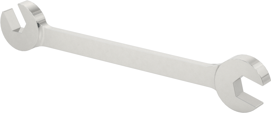 Dar Boşluklu Açılı Açık Uçlu Anahtar, 11/32“ x 11/32” Boyut, 4-3/4" Toplam Uzunluk