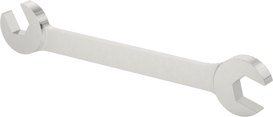 Dar Boşluklu Açılı Açık Uçlu Anahtar, 7/16“ x 7/16” Boyut, 5" Toplam Uzunluk