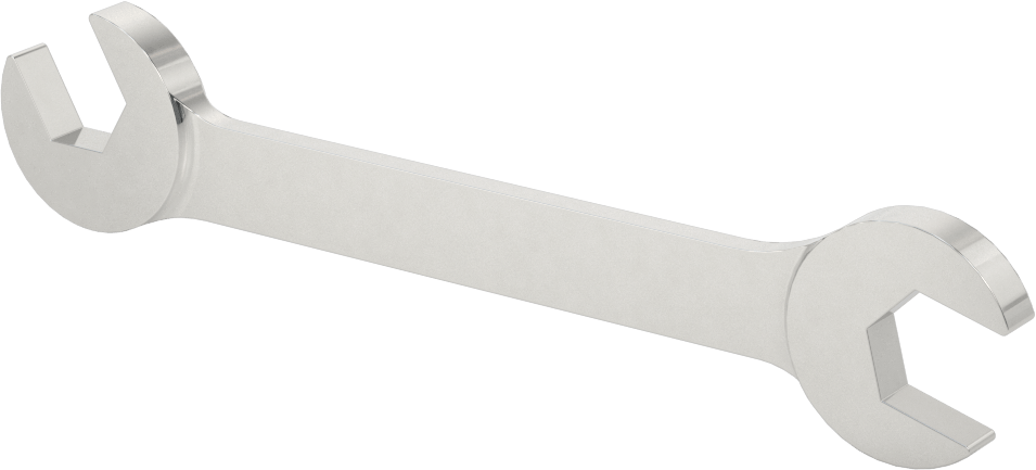Dar Boşluklu Açılı Açık Uçlu Anahtar, 9/16“ x 9/16” Boyut, 5-5/8" Toplam Uzunluk